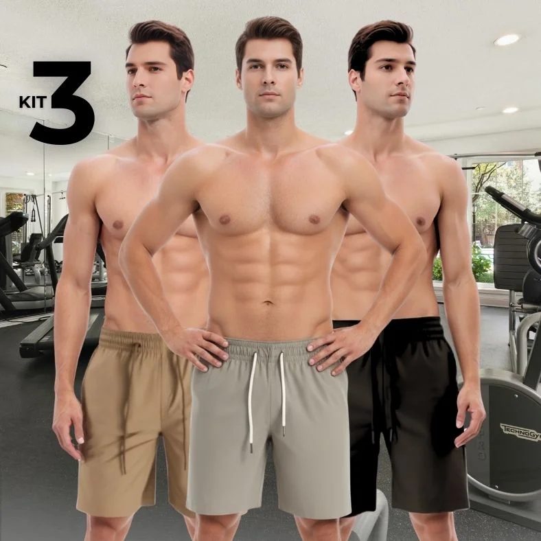 Kit 3 Short Academia Masculino
