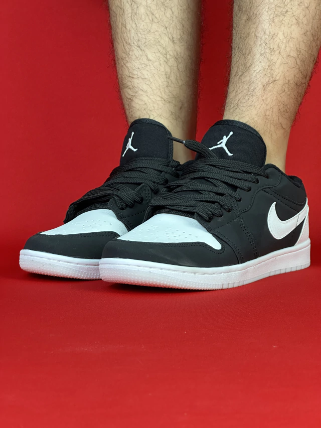 TENIS AIR JORDAN 1 LOW BRANCO C/ PRETO LONA LONGO SOLCA BRANCA NACIONAL S