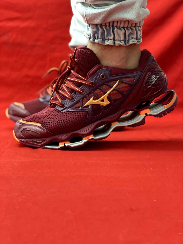 Tênis Mizuno Prophecy 9 Vinho Laranja Refletível Importado